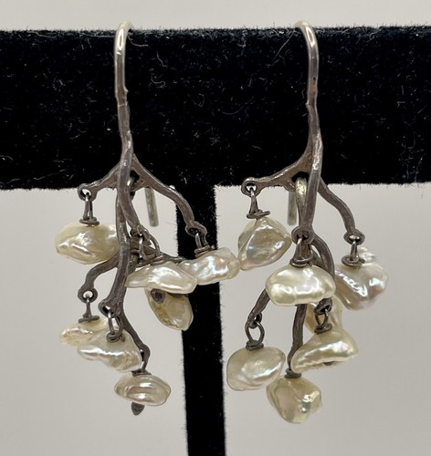 Argento Sterling Multiplo Incrociati Pendente Filo Largo Lacrima Ganci