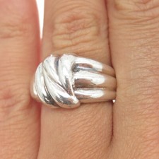 925 Sterling Silver Vintage Italy Modernist Ring Size 6