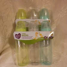 Parents Choice 3 Pk BABY BOTTLES 9 oz Lot of 2 6 BOTTLES CLEAR PLASTIC NEW