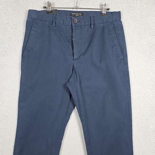 Pantalone Banana Republic uomo taglia 30x32 mezzaluna blu navy vivo in chino slim fit nuovo con etichette - Foto 2 di 12