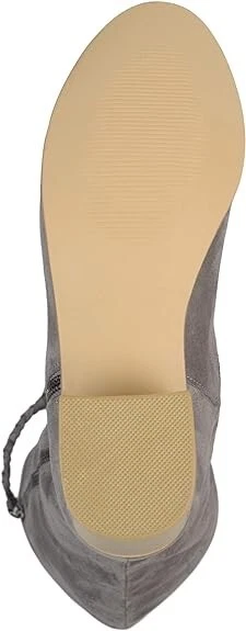 Botas Brinley para mujer de tacón de madera apiladas de gamuza sintética de pantorrilla ancha talla 8,5 grises Foto 4 de 4