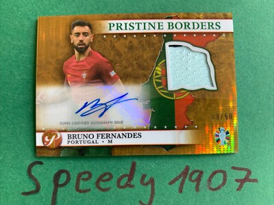 Topps Pristine Borders Road UEFA Euro 2024 Gold 9/50 Fernandes Auto Patch PBR-BF