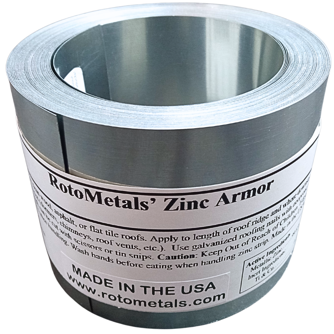 Roofing Zinc Zinc Metal Strip Roll 50ft X 2.5-3in - Prevents Roof ...