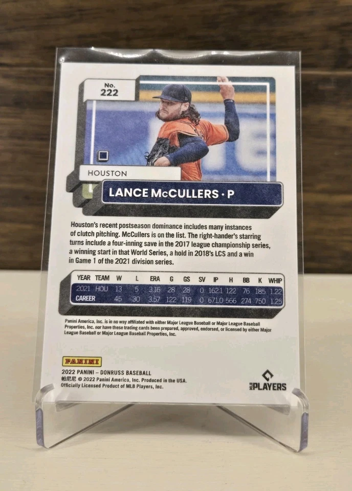 2022 Donruss #222 Lance McCullers Jr Independence Day Astros - Image 2 of 2