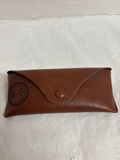 Vtg Ray-Ban Bausch Lomb Sunglasses Case Tan Pebbled Leather Snap Closure