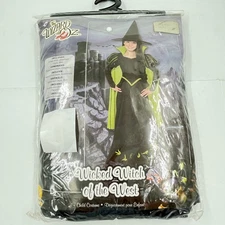 Rubies 2 Pcs. Wizard of Oz Wicked Witch of the West Child Costume Med 8-10 - NEW