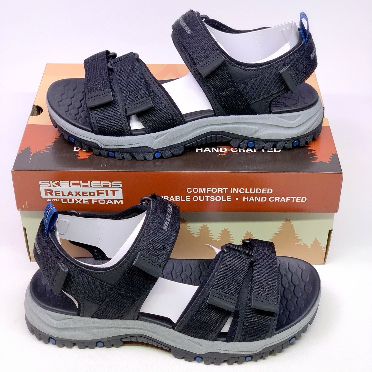 Skechers Prewitt Rio Black Strap Sandals Men display picture 1