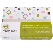 Organic Cotton Prefold Cloth Diapers Better Fit Small 4x8x4 Layering (6pk) - ...