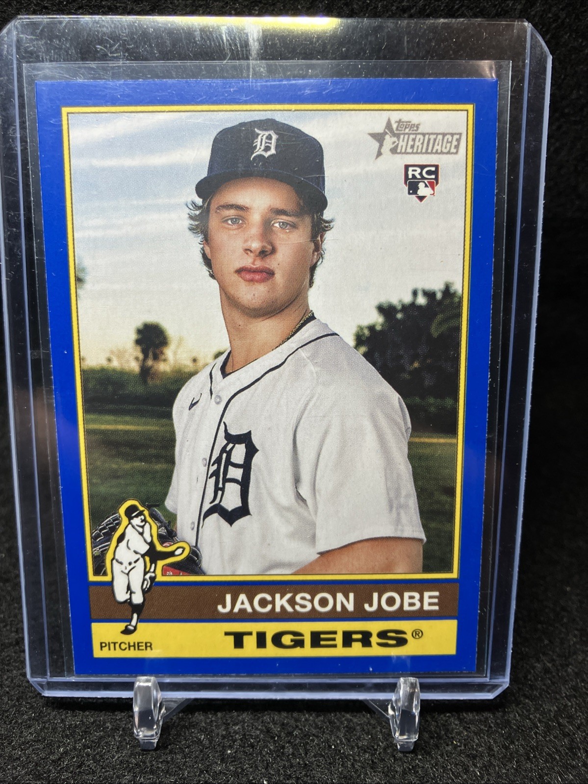 2025 Topps Heritage - Jackson Jobe #389 Dark Blue Border (RC) Detroit Tigers