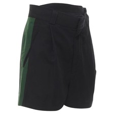 Haider Ackermann Grosgrain Trimmed Side Pleated Shorts Women Black Size 34