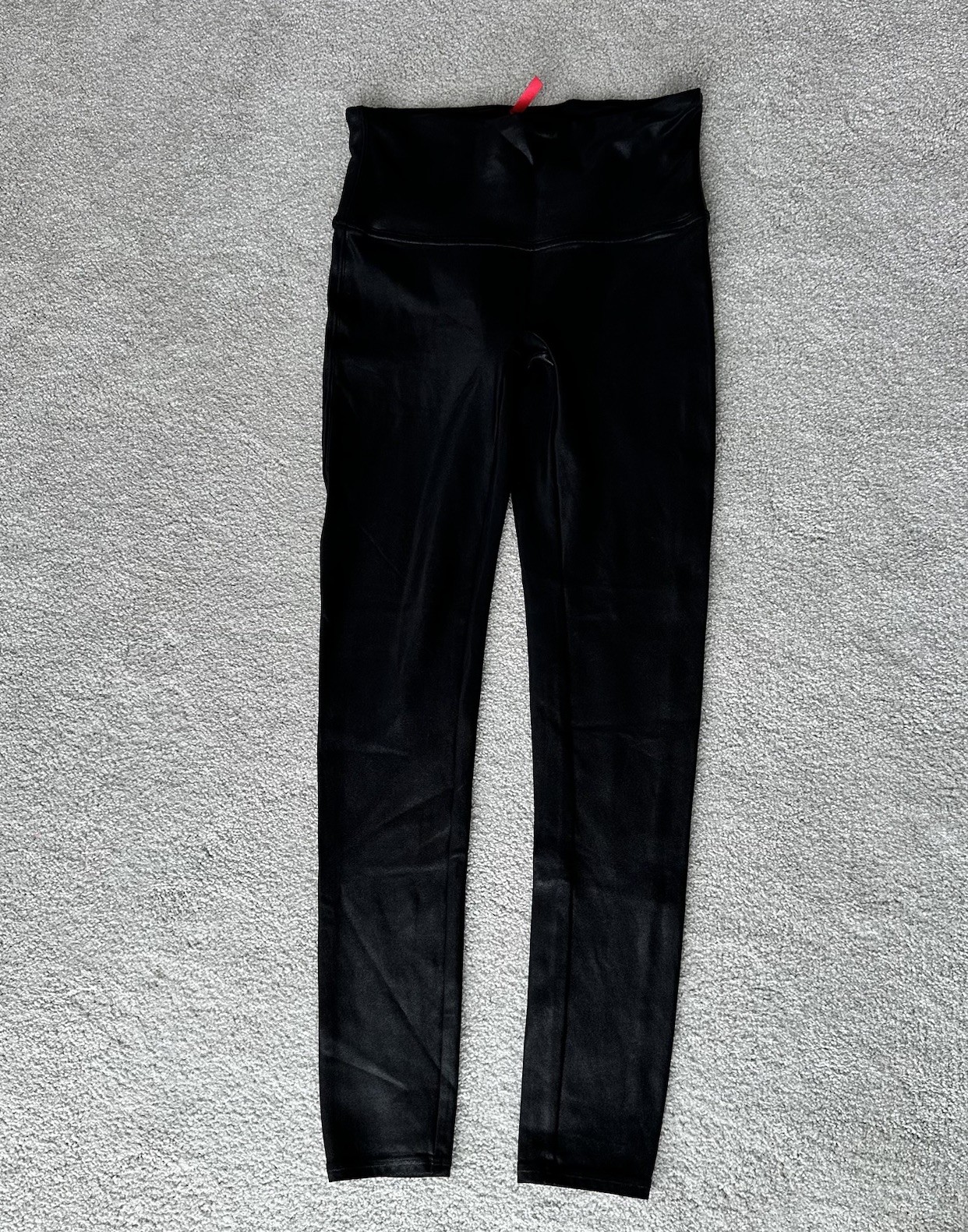 Classic Spanx Black Faux Leather Leggings in Size L for a Sleek Look