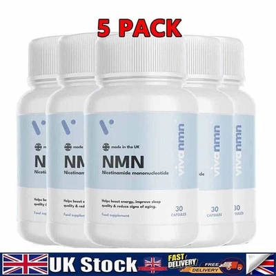 5 Pack Vivanmn Pure NMN | 500mg Capsules Boosted Energy, Enhanced Sleep UK-