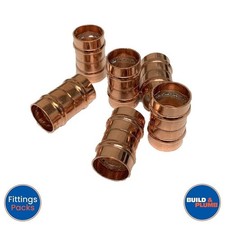 15mm Solder Ring Straight Coupling Copper Pipe Fitting Pack Pre Soldered
