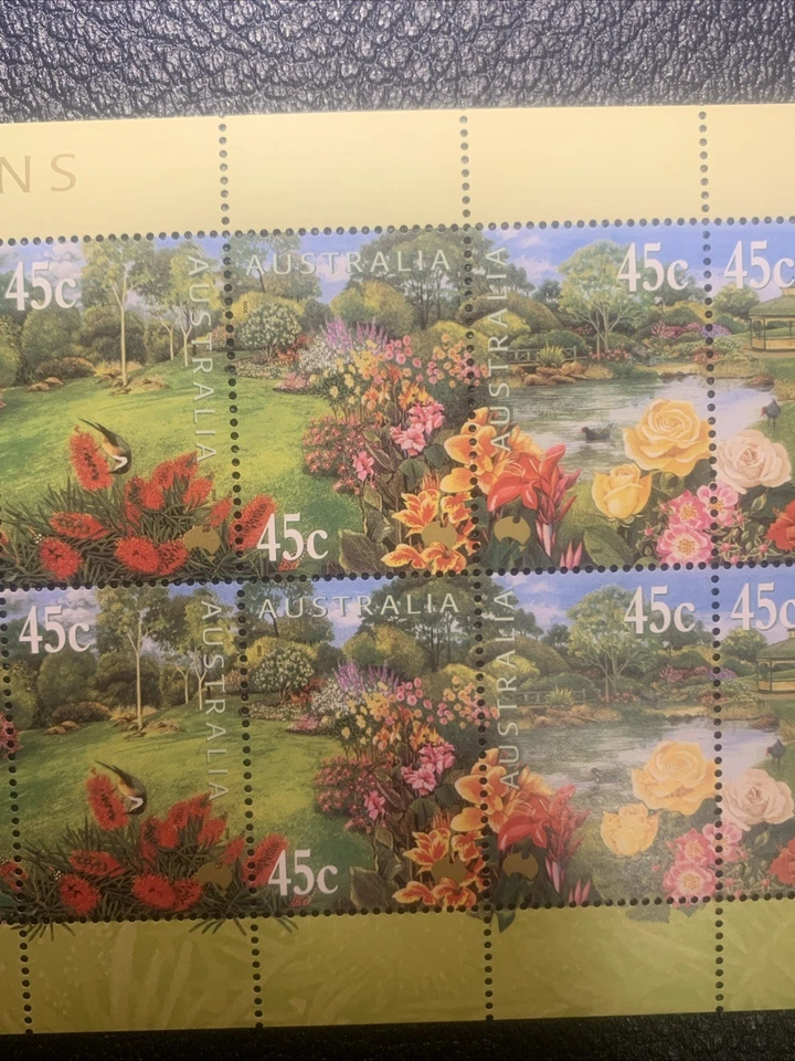 Folha de selos de jardins da Austrália, sem marca de charneira - Imagem 3 de 4