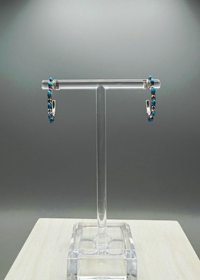 Zuni petit point Kingman turquoise hoops