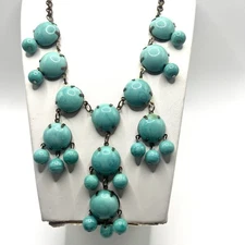 ZAD FAUX TURQUOISE NECKLACE COLLAR STATEMENT CHUNKY 
