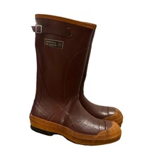 Goodall Boots Mens 8 Brown Rain Boots Buckle Strap Toe Saver Outdoor Durable