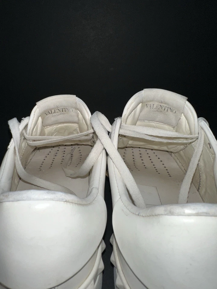 Valentino Garavani Rockstud Untitled Sneaker In White Calfskin Leather Size 38 - Image 3 of 4