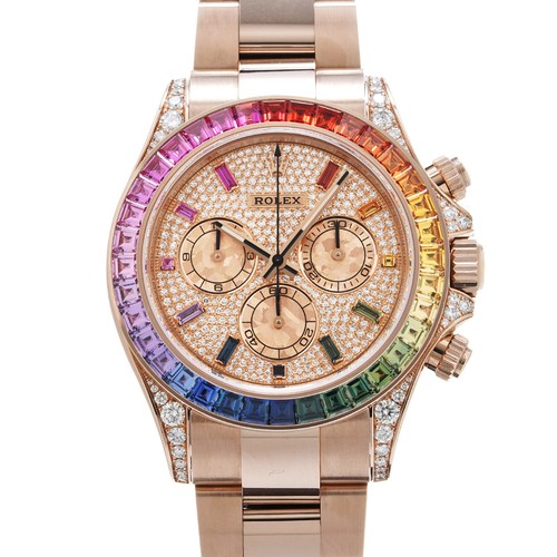 ROLEX Cosmograph Daytona Rainbow 116595RBOW Pave diamonds/Pink Gold Crystal/...