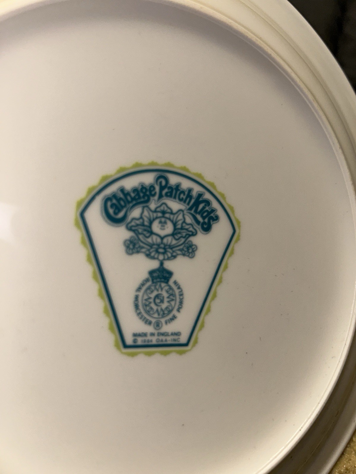 Vtg 2/pc  Cabbage Patch Kids Plate and Bowl 1984 Royal Worcester Made in England