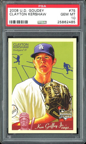 2008 Goudey Clayton Kershaw #75 Graded & Slabbed  PSA 10 GEM MINT Card