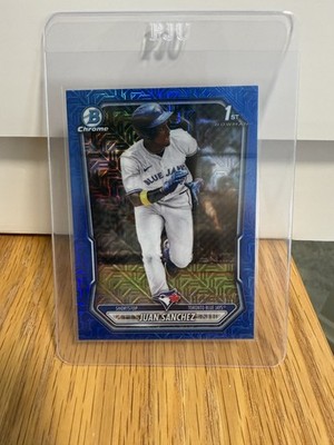 Bowman 2026 Bowman Chrome Juan Sanchez 1st Bowman Blue Mojo /150 BCP-25 Blue Jay