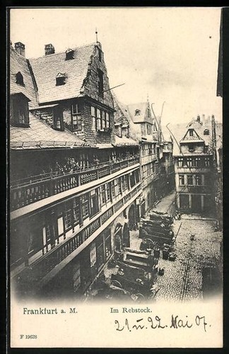 Ansichtskarte Alt-Frankfurt, Ortspartie im Rebstock