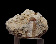 TOPACIO cristal bien formado sobre riolita - MÉXICO San Luis Potosí - Tepetate /ky192