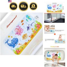 Bath Mat for Tub Non Slip, Machine Washable Anti-Slip Cartoon Baby Bathtub Sh...