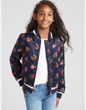 GAP GIRL'S FLORAL ROSE BOMBER JACKET ORG. 58.00 SIZE XL