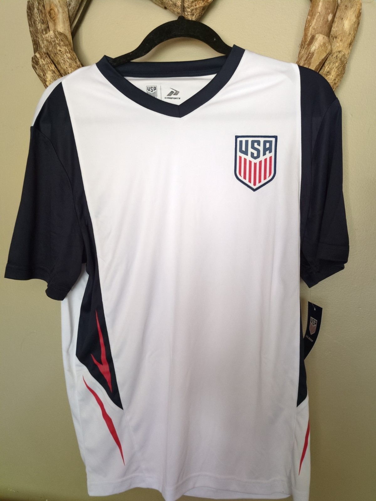 U.S. Soccer Federation USMNT Adult Game Day Soccer Poly Shirt Jersey T-Shirt SM