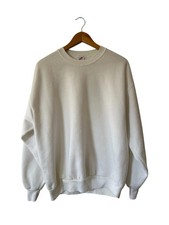Vintage Jerzees Blank Sweatshirt Mens Large White Crewneck Made In USA 90s