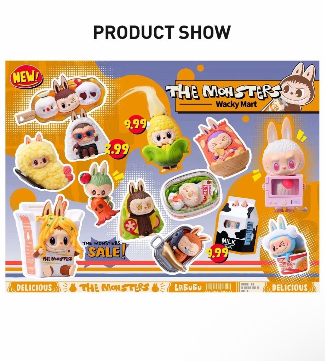 ワッキーマート Labubu フィギュア 7個セット 未開封 Authentic POP MART LABUBU THE MONSTERS Wacky Mart Series Confirmed