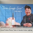 Kim Jong Un Flag Live Laugh Love 3x5 Ft Funny Banner Durable Man Cave Wall Flag