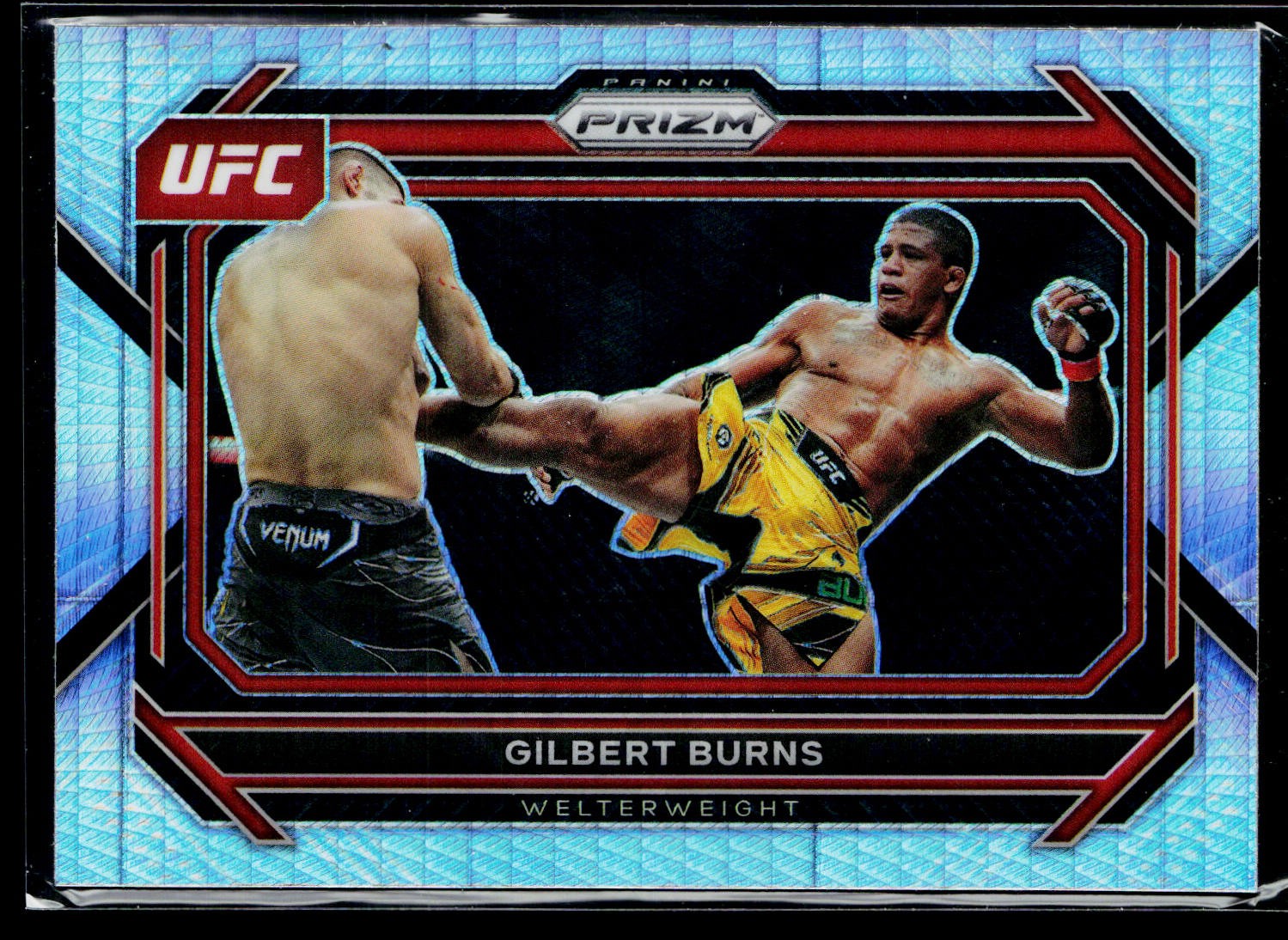 2023 Panini Prizm UFC #42 Gilbert Burns Hyper Prizms