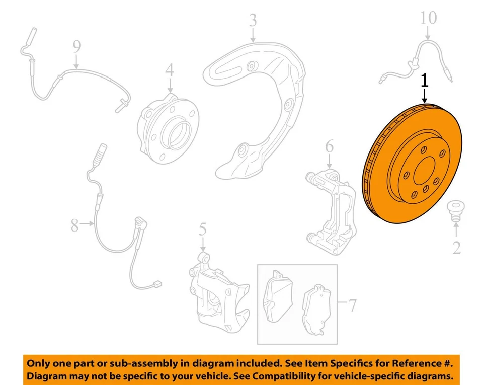 Freios dianteiros rotor somente sem freio esportivo compatível com 16-22 BMW X1 3839427 - Imagem 3 de 4