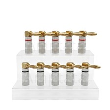 24pcs 90 Degree Banana Plugs 4mm 24k Gold Dual Screw Lock Speaker Wire Connector