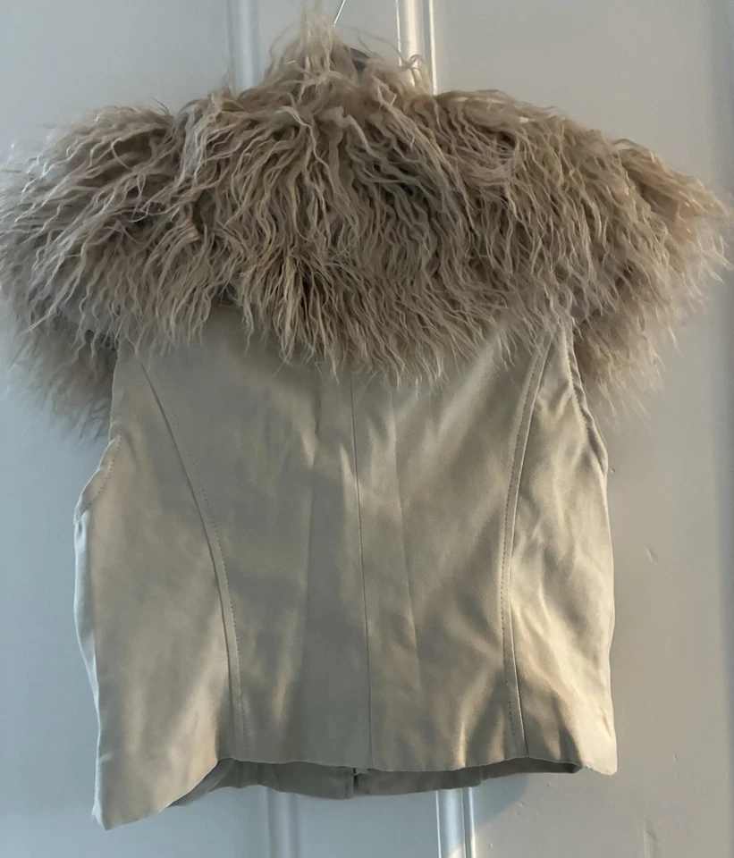 Hippy Boho Afghan Style Collar Waistcoat, Size 10, Faux Suede, George/ Asda BNWT - Image 2 of 4