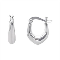 Creolen FüNfeck 925 Silber Breit Geometrisch - Silverly