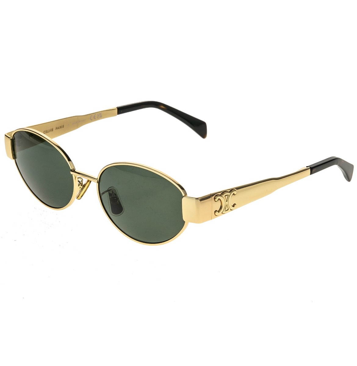 CELINE CL40235U 40235 METAL TRIOMPHE Green Gold Logo Oval Unisex