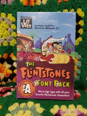 NEW SEALED - Vintage The Flintstones Font Pack for Windows 3.1 (PC, 1992)