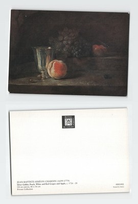 Vintage Postkarte Garten Silberkelch Pfirsich Trauben Stillleben Royal Academy