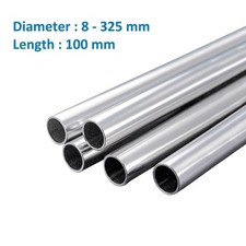 304 Stainless Steel 8mm-325mm Grade Round Tube Pipe Tubing Diameter Length 100mm