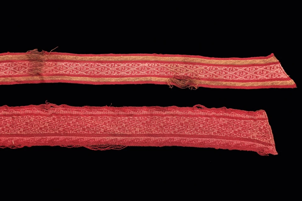 Pre Columbian Artifacts 2 Long Textile Borders Chancay Peru 1000-1250 AD COA 276 - Image 4 of 4