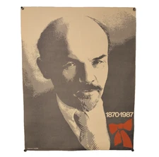 1986🔻Communist Propaganda / POSTER ORIGINAL ☭ Dictator Lenin ☭ RED Agitation