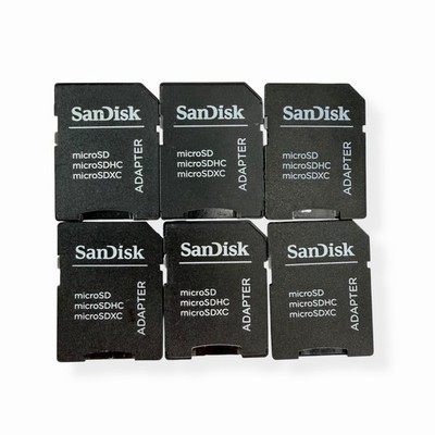 SanDisk Micro SD Card SDXC SDHC Memory Card Adapter Reader Lot of 6 Black