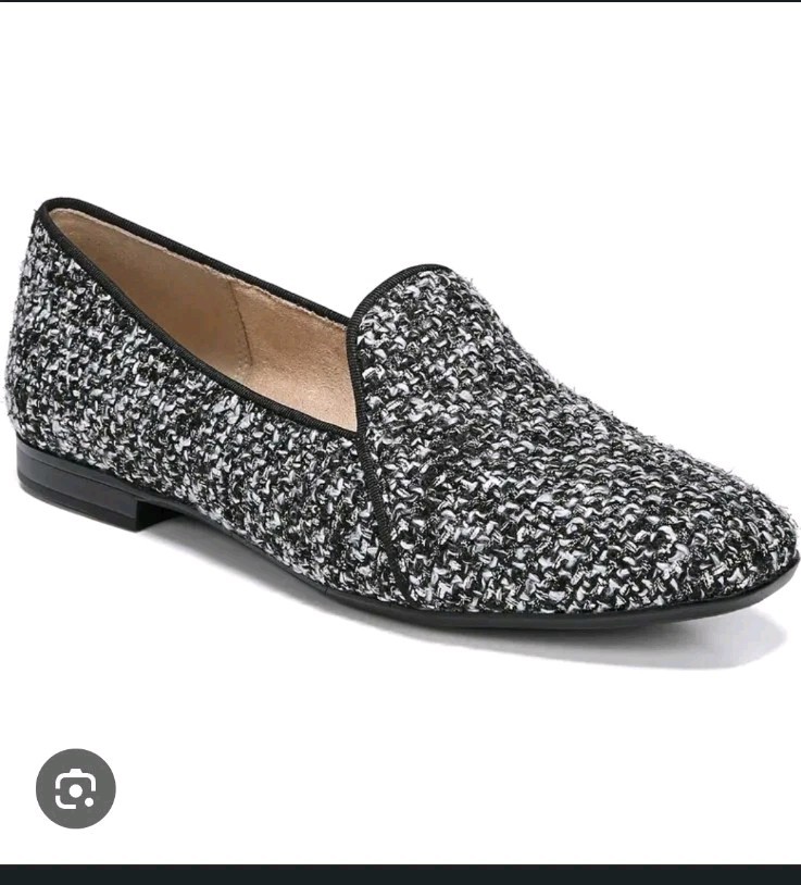 Naturalizer kit tweed slip On heeled loafers flats shoes womens