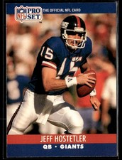 1990 Pro Set #596 Jeff Hostetler Rookie Card RC. rookie card picture