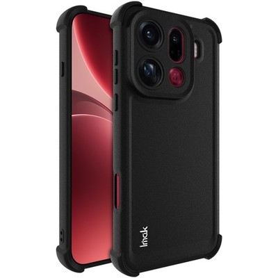 IMAK For OPPO Find X9 Pro 5G, Shockproof 4 Airbags Black Soft Rubber Case Cover