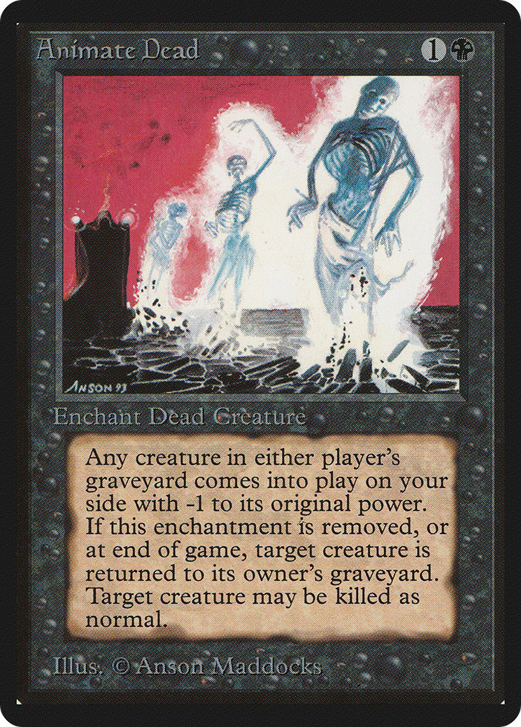 Animate Dead (Damaged) Beta Edition LEB Magic MTG